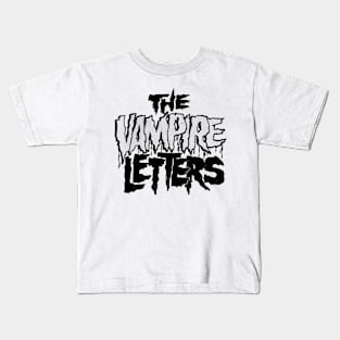 The Vampire Letters Ink Black No Background Horror Kids T-Shirt